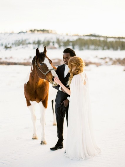 Luxe winter Rocky Mountain ranch wedding Inspiration