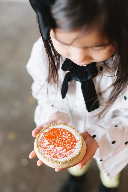 Lunar New Year kids party with red and gold details