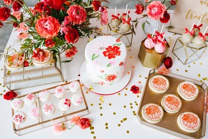 Lunar New Year kids party with red and gold details