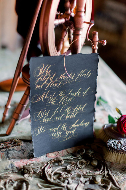 Ornate romantic British wedding editorial inspired by The Legend of Briar Rose Inspiration