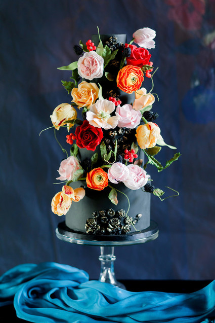 Incredible luxury wedding cake with intricate sugar flower