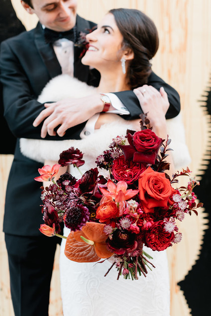 modern winter art gallery wedding in Philadelphia Inspiration