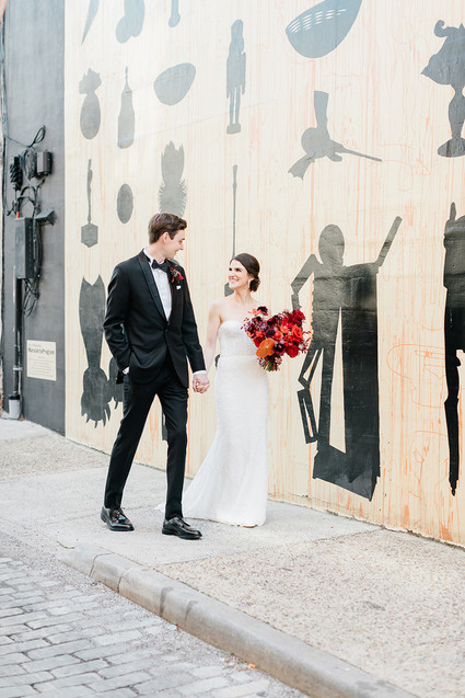 modern winter art gallery wedding in Philadelphia Inspiration