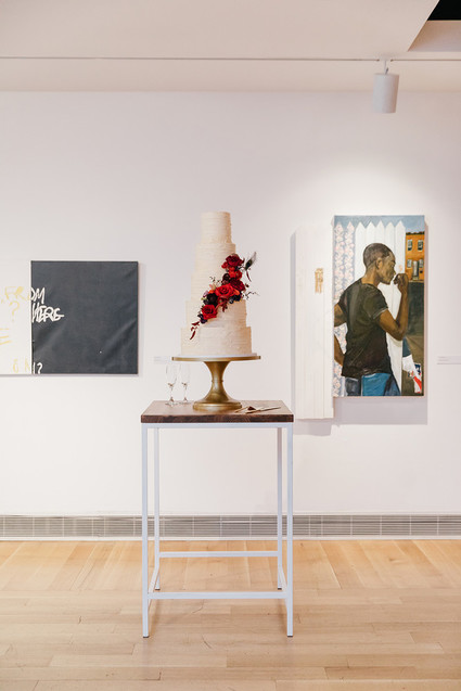modern winter art gallery wedding in Philadelphia Inspiration