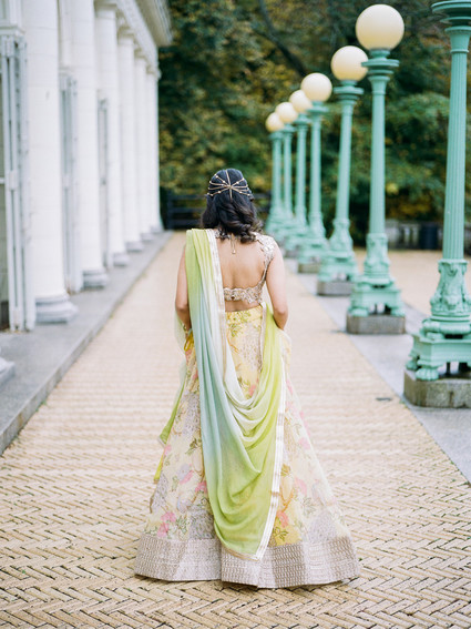 Pastel indian bridal editorial at the Prospect Park boathouse