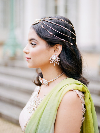 Pastel indian bridal editorial at the Prospect Park boathouse