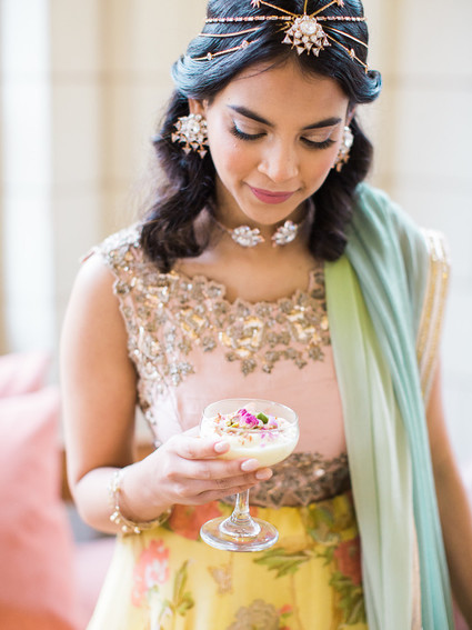 Pastel indian bridal editorial at the Prospect Park boathouse