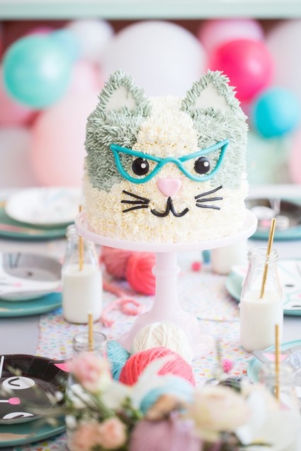 A kitty cat second birthday party with the most incredibly fun decor Inspiration