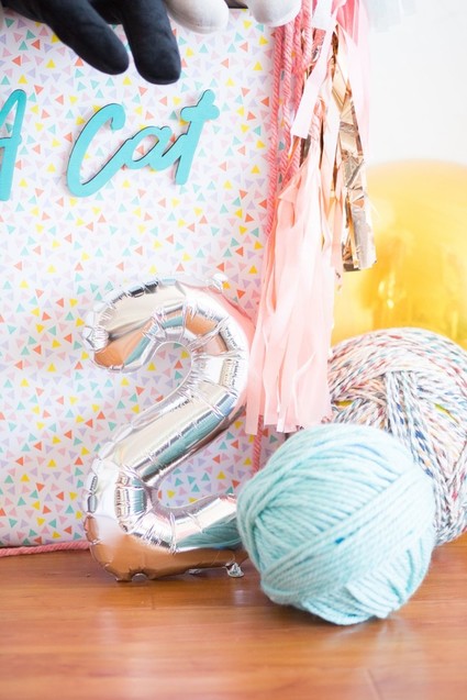 A kitty cat second birthday party with the most incredibly fun decor Inspiration