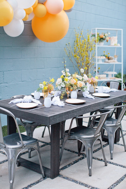 Spring backyard gender neutral baby shower