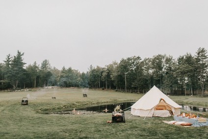 whimsical sunrise glamping elopement in Maine Inspiration