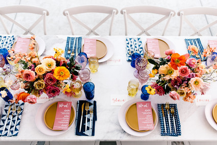 Colorful spring floral wedding in Southern California at Oakridge Farmhouse Inspiration