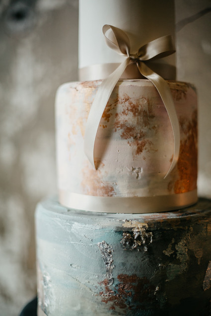 Artful wedding cake detail