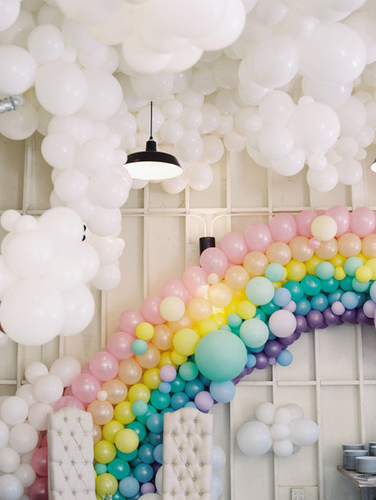 Rainbow balloon installation