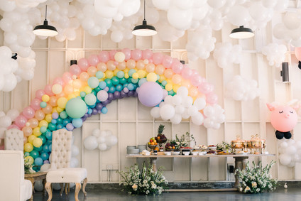 Sky themed first birthday party at the Lombardi House in Hollywood Inspiration