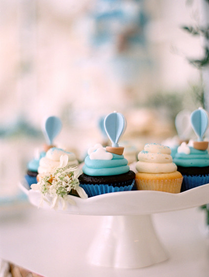 hot air balloon dessert table for an amazing 1st birthday party