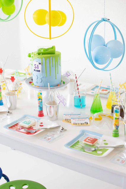 Modern mad scientist themed birthday party ideas