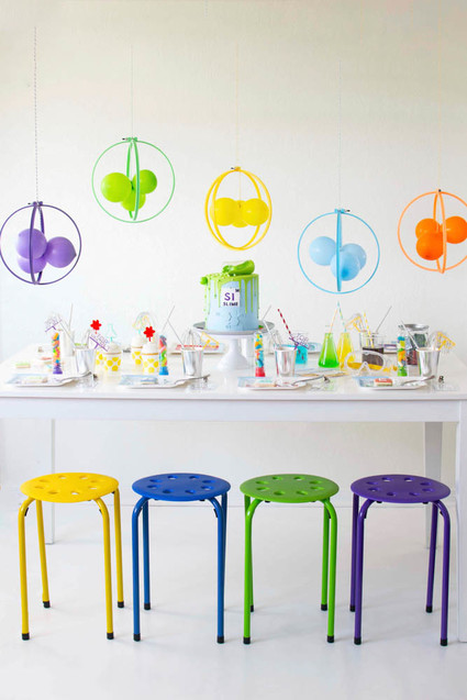 Modern mad scientist themed birthday party ideas