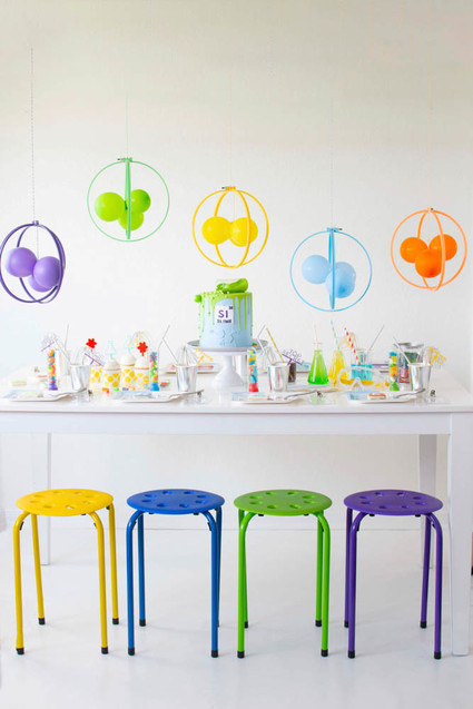 Modern mad scientist themed birthday party ideas