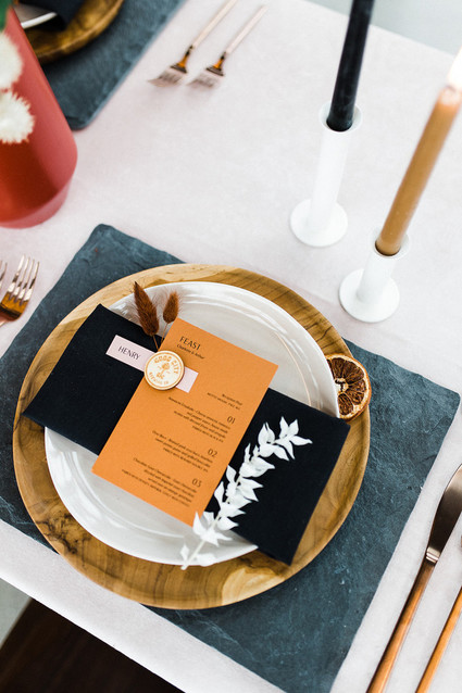 Modern Midwest brewery wedding inspiration with rust and white details