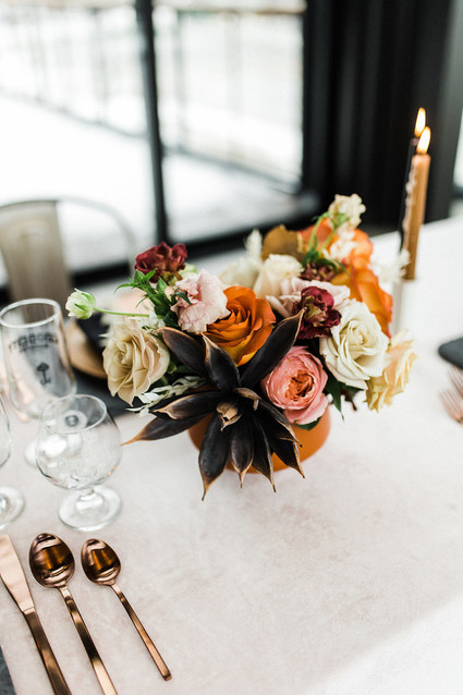 Modern Midwest brewery wedding inspiration with rust and white details