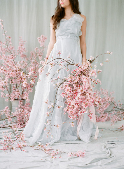 Cherry blossom bridal editorial in Charleston