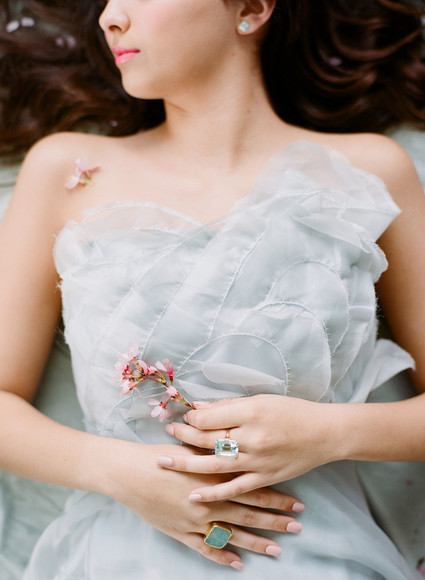 Cherry blossom bridal editorial in Charleston