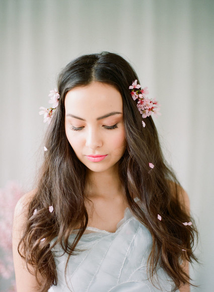 Cherry blossom bridal editorial in Charleston