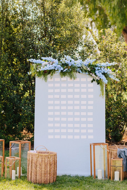 floral escort card display