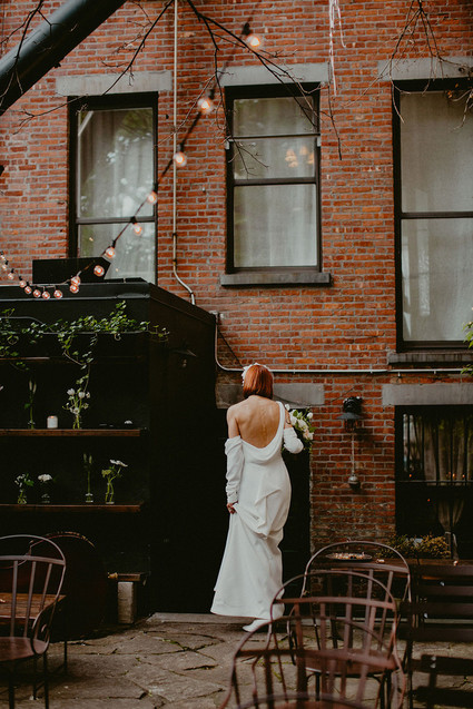Whimsical stylish wedding in a Brooklyn brownstone
