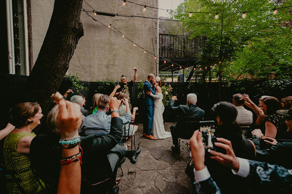 Whimsical stylish wedding in a Brooklyn brownstone