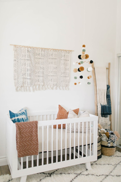 Mudcloth inspired boy's nursery