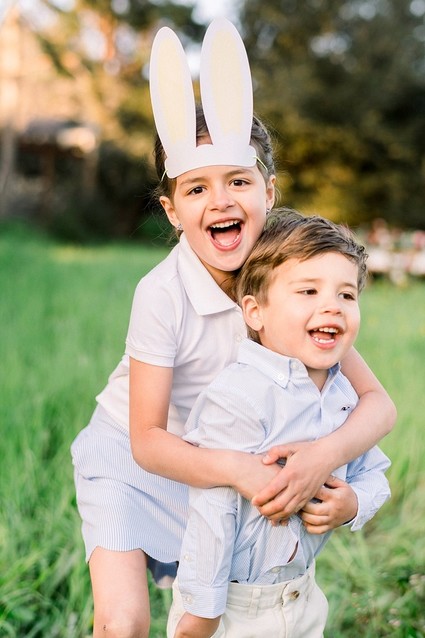 easter brunch picnic in the wildflowers