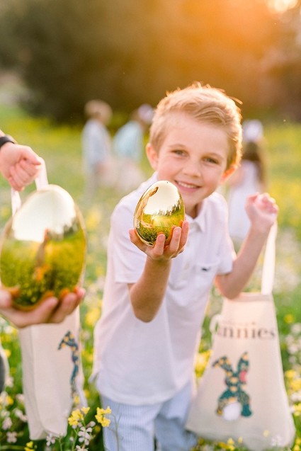 easter brunch picnic in the wildflowers