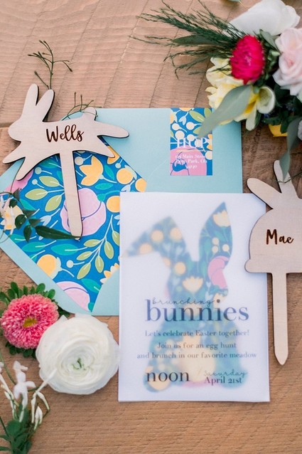 easter brunch picnic in the wildflowers