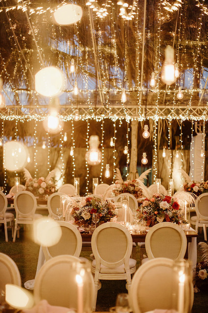 Tropical fall wedding in Thailand with rust and peachy accents