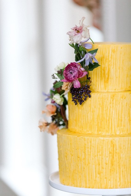 yellow wedding cake