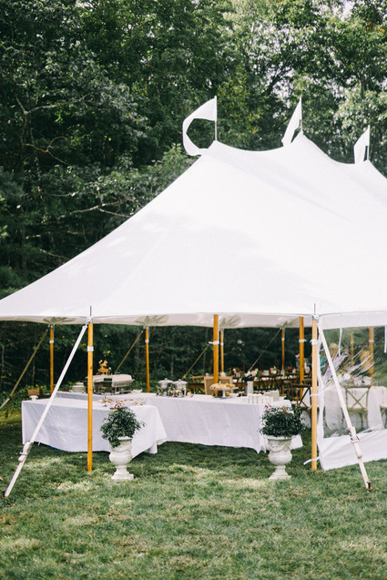 Elegant tent wedding in a backyard