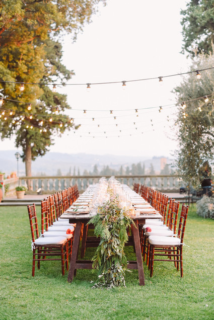 Romantic destination wedding at a pink Tuscan villa