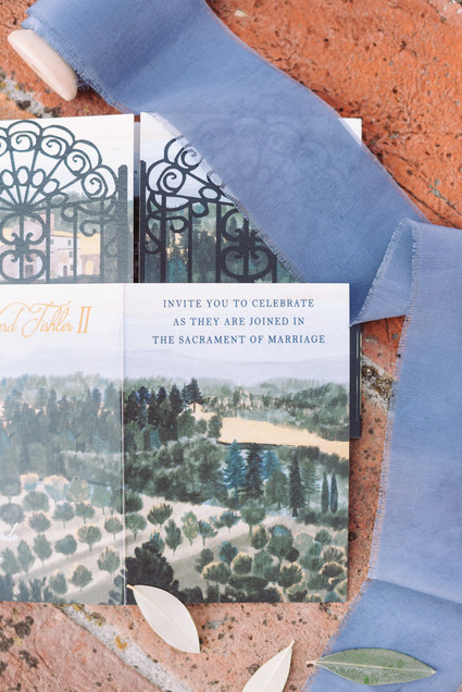 Romantic destination wedding at a pink Tuscan villa