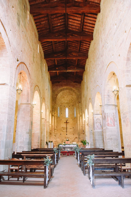 Romantic destination wedding at a pink Tuscan villa