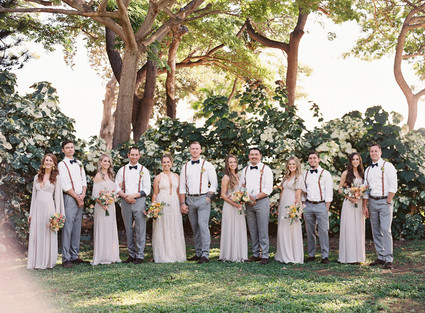 Romantic Hawaii wedding with an insanely cool dress, inspired by a Maui sunset