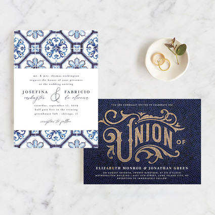 On trend invitations for 2019 weddings from Minted