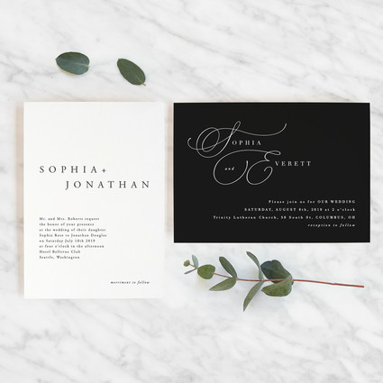 On trend invitations for 2019 weddings from Minted