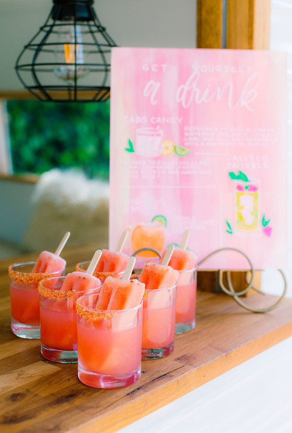An all pink Cinco de Mayo party with popsicle cocktails Inspiration