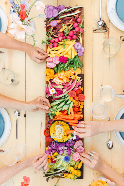 Bright Spring crudités boards
