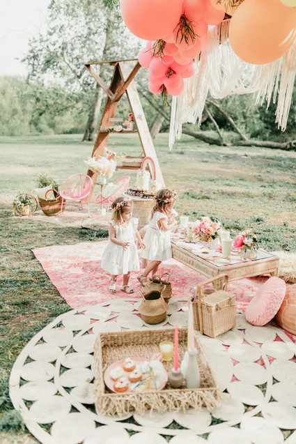 Rainbow alpaca girl's birthday party for twins