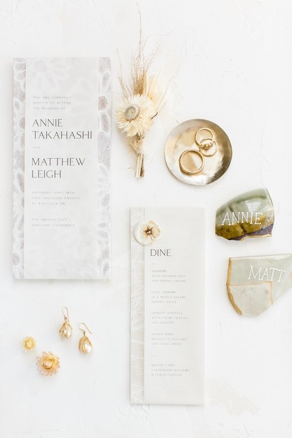 Natural tone modern Wabi Sabi wedding ideas