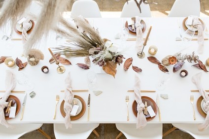 Natural tone modern Wabi Sabi wedding ideas