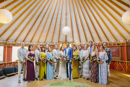 beautifully rustic Anderson Valley wedding with a hippie bus and floral mandala
